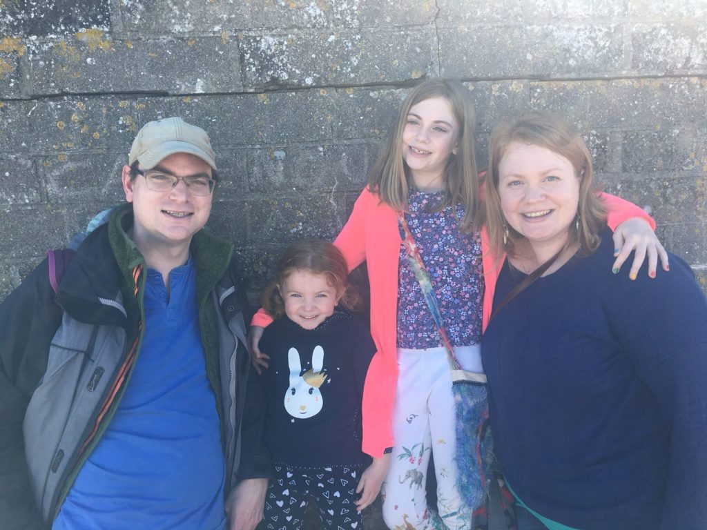 Peter Fleck with his wife Mhairi and their two daughters, Isla and Elizabeth