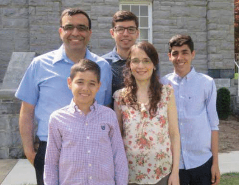 Rula with her husband, Bader, and their sons (l. to r.), Sami, Adi and Rami.