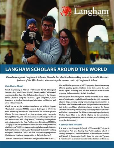 Langham Canada Fall 2019 newsletter