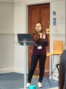 Elilo Ezung, from India, giving a presentation on 'Pneumatology in Nagaland'. She's studying at New College, Edinburgh.